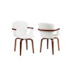Swivel Dining Chairs Set Of 2 With PU Leather Seat, Mid Century Modern Bentwood Accent Chairs With 360 Degree Rotation-Maison Boucle - 2 of 4