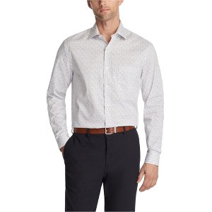 Van Heusen Mens Stain Shield Floral Button Down Dress Shirt, gray,  15"-15.5" Neck 34"-35" Sleeve : Target