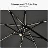 PURPLE LEAF 10x10 Ft Cantilever Umbrella Square Solar Powered LED Outdoor Patio Umbrella with 360°Rotation Adjustable With Base - 4 of 4