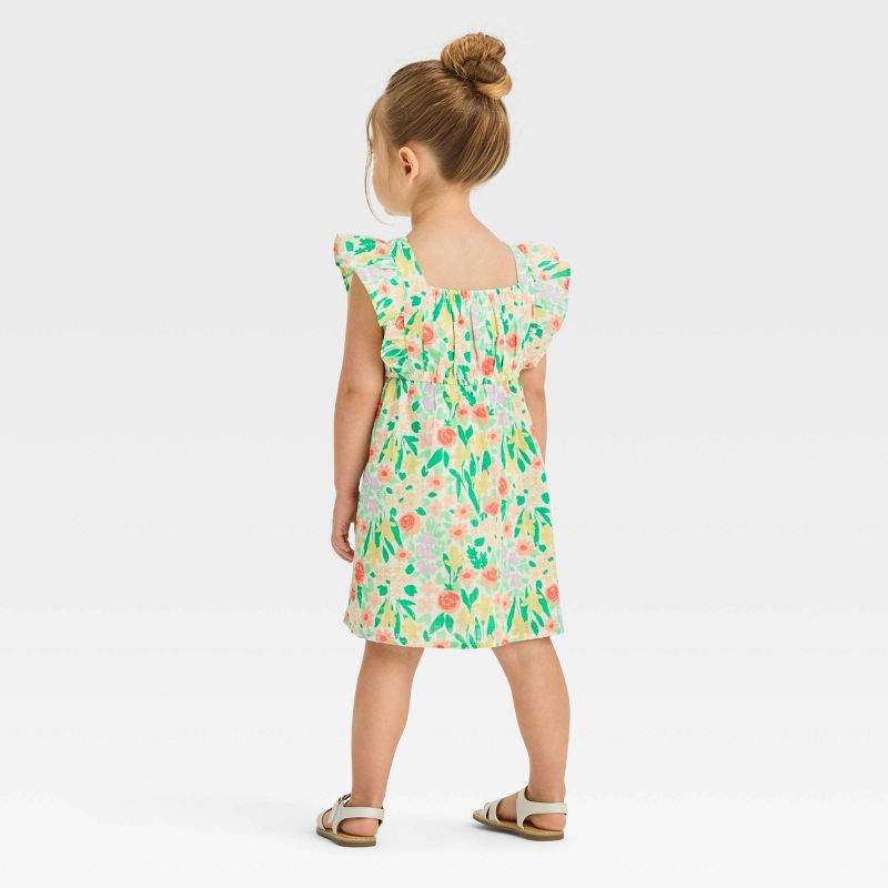 Toddler Girls' Floral Dress - Cat & Jack™ Cream, 3 of 5