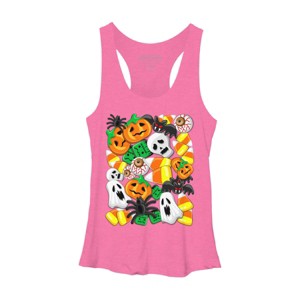 Women's Design By Humans Halloween Spooky Candies Party By BluedarkArt Racerback Tank Top - 1 of 3