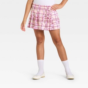 Girls' Sanrio My Melody Plaid Skort with Side Tie - Off-White - 1 of 3
