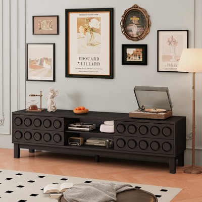 GDFStudio Newman Modern 70" Wood TV Stand with 4-Drawer and Shelf