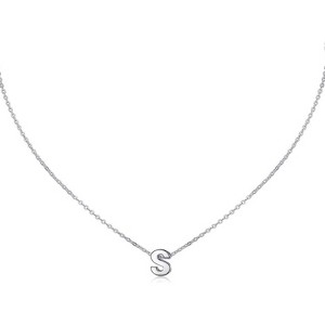 Small Initial Necklace for Women, Stainless Steel Tiny Letter Personalized Pendant - 1 of 4