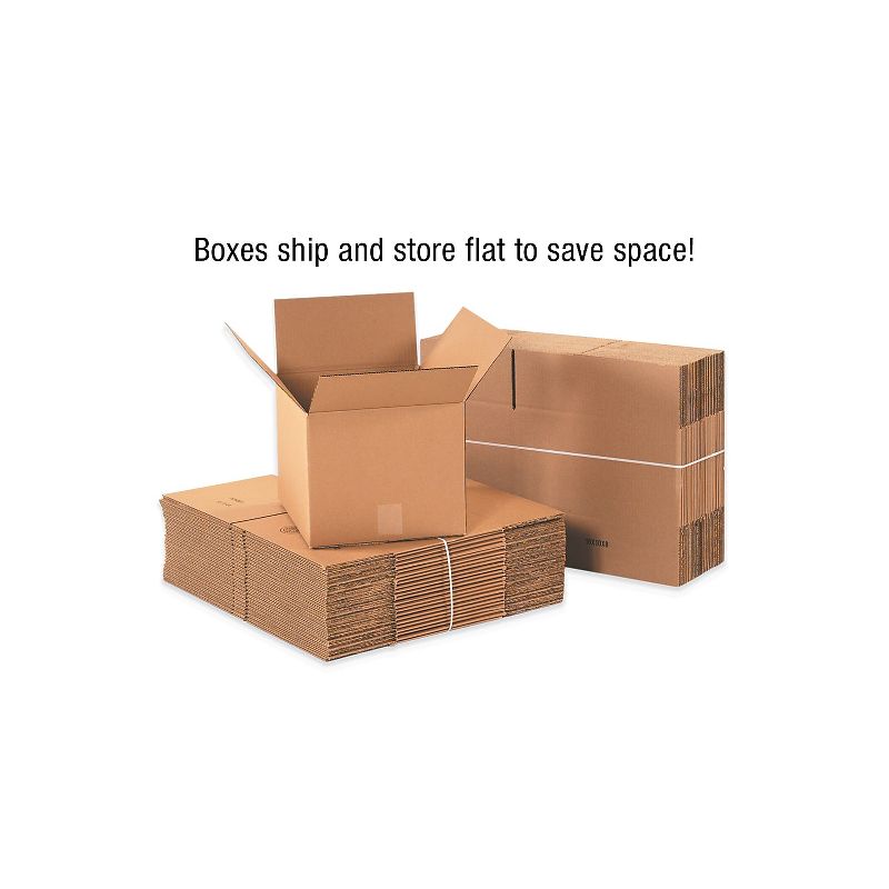Box Partners Flat Corrugated Boxes 15" x 12" x 5" Kraft 25/Bundle 15125, 4 of 5