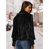 Seta T Women's Fashion Long Sleeve Faux Fur Fluffy Notch Lapel Cropped Jacket - 4 of 4