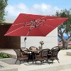 PURPLE LEAF 9' X 11' Patio Umbrella Outdoor Rectangle Umbrella Silvery Cantilever Outdoor Umbrella for Garden Deck Pool Patio - 2 of 4