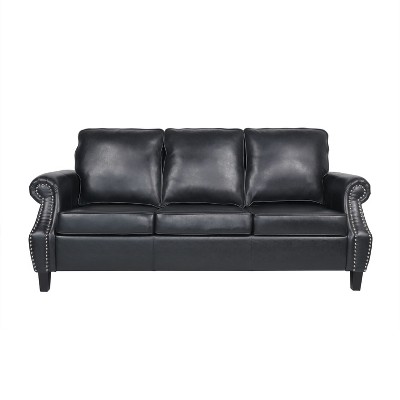 NicBex 80 Inch Modular Sectional Sofa Couch with Soft Cushion Modern 3 Seater Sofa with Armrests and Wood Legs for Living Room