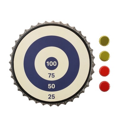 Foster & Rye Bullseye Magnetic Bottle Cap Target - Built-In Kickstand Tabletop Game for Adults Tailgating Black Set of 1
