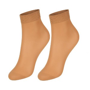 Women’s Sheer Ankle Socks 10 Pairs Lightweight Transparent Nylon Thin Dress Socks Mesh Hosiery - 1 of 4