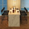 Bar Stools Set of 2, Kitchen Bar Stools with Footrest, PU Upholstered Counter Height Barstool, Bar Chairs for Kitchen Island, Counter, Classic Black - 3 of 4