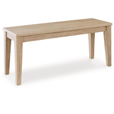 Gleanville 42" Beige Melamine Dining Bench