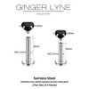Small Heart Solitaire Flat Back Stud Earrings Body Piercings by Ginger Lyne 2 Sets 3mm CZ Stainless Steel 16g 6mm and 8mm Lengths - 4 of 4