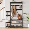 Garvee Hall Tree with Bench and Shoe Storage Parent-Child Coat Rack Shoe Bench Industrial Coat Tree Shoe Rack, Storage Cubbies, Hooks,Top Shelf - 3 of 4