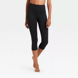 Women's Contour Power Waist High-Rise Capri Leggings with Pocket 20" - All in Motion™ Black