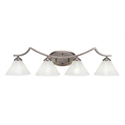 Toltec Lighting Zilo 4 - Light Vanity in  Graphite with 7" Gold Ice Shade