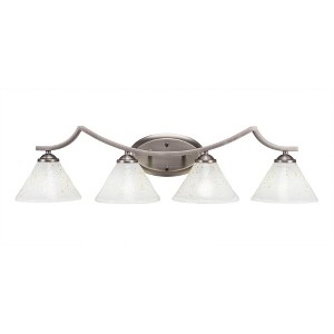 Toltec Lighting Zilo 4 - Light Vanity in  Graphite with 7" Gold Ice Shade - 1 of 1