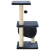 vidaXL Cat Tree Dark Blue Particle board, plush, sisal 25.6 in Durable - 3 of 4