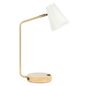 Veda Task 19" Table Lamp - Gold/White - Safavieh - 1 of 4