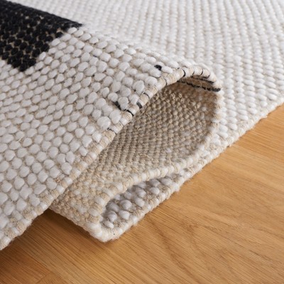 Handmade Black Wool Flat Woven 8' x 10' Area Rug