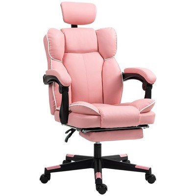 HOMCOM Executive Office Chair with Headrest, Foot Rest, High Back Desk Chair, Overstuffed Reclining PU Leather Computer Chair