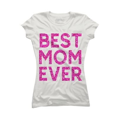 Junior's Design By Humans Best Mom Ever Confetti Text By MeowShop T-Shirt