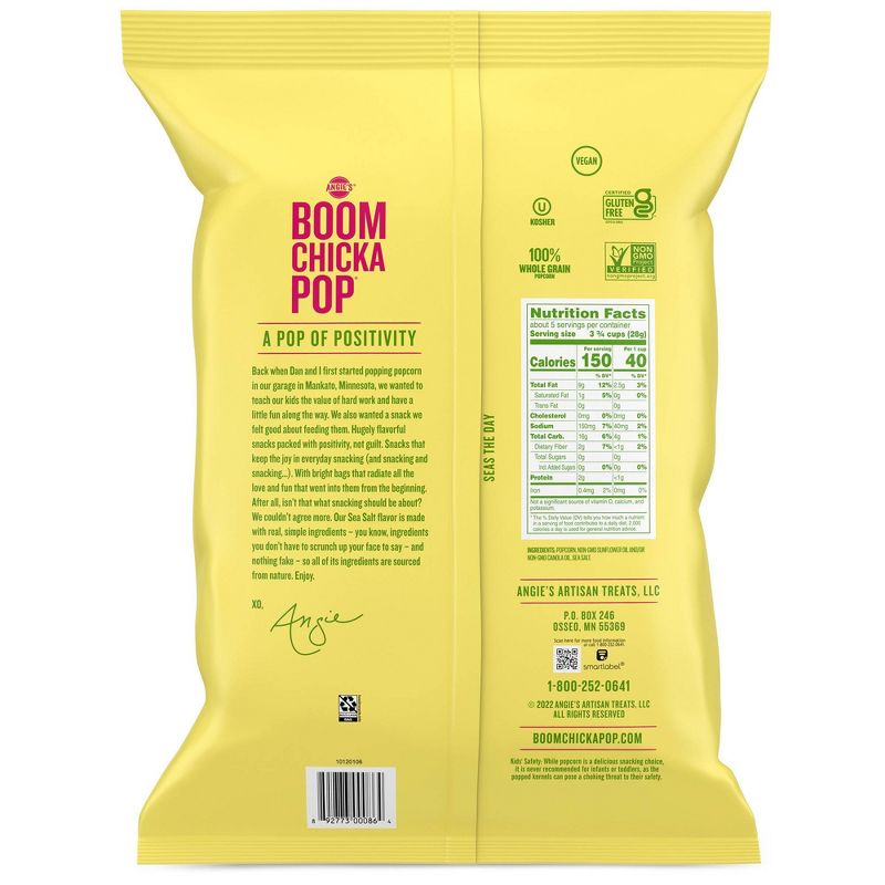 Angie's Boomchickapop Sea Salt Popcorn - 4.8oz, 5 of 6