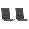 vidaXL - Lowback Chair Cushions Seat Pad Set of 2 for Patio/Garden/Indoor Use - Melange Anthracite Polyester - 39.4"x19.7"x1.6" with Non-Slip Straps - 3 of 4