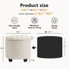 NicBex Button Tufted Round Storage Ottoman,Small Upholstered Footstool with Removable Lid,Storage Bench for Bedroom,Living Room,Vanity - 4 of 4