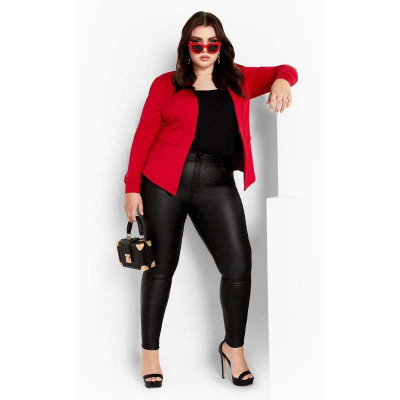Women's Plus Size Piping Praise Jacket - cherry | CITY CHIC, 2 of 8