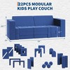 13pcs Kids Play Couch, Modular Kids Play Sofa, Children Convertible Foam Sofa, Convertible Foam And Floor Cushion For Playroom Bedroom Living Rooms - 2 of 4