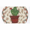 Earth Rugs Cacti 1 Printed Coaster – 5"x5" Braided Jute Square, Southwestern Succulent Accent - 3 of 3