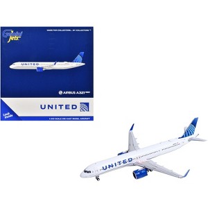 Airbus A321neo Commercial Aircraft "United Airlines" (N14502) White with Blue Tail 1/400 Diecast Model by GeminiJets - 1 of 4