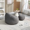 Grungis Bean Bag Chair,Beanbag Chair with Footrest,Adult Lounge Sofa with Padded Foam Padding,Comfy Couch for Living Room Bedroom - 2 of 4