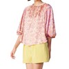 Women's Floral Cuffed Sleeve Blouse - current air - 3 of 4