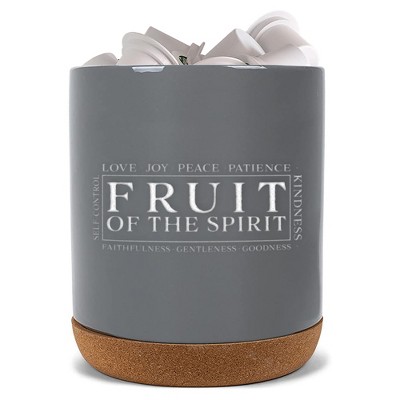 Elanze Designs Fruit of Spirit Grey X-Large Cork Bottom, Kitchen Counter, Ceramic Stoneware, Coffee, Tea and Hot Chocolate, Machine Brewing, K Capsule