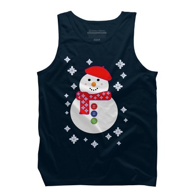 Men's Design By Humans Christmas Snowman By ScarDesign Tank Top