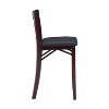 Triena X Back Faux Leather Folding Counter Height Barstool Espresso - Linon: Padded Seat, 24" High - 4 of 4