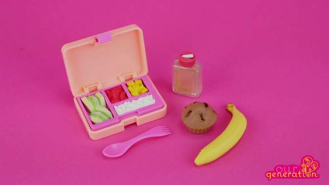 Our Generation Out to Lunch Bento Box School Accessory Set for 18&#34; Dolls, 2 of 6, play video