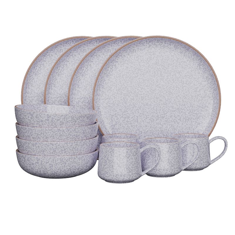American Atelier 12 Pc Dinnerware Set Stoneware Dishes, Dinner Plate, Side Plate, Bowl, and Mug, Service for 4, Microwave and Dishwasher Safe, 1 of 8