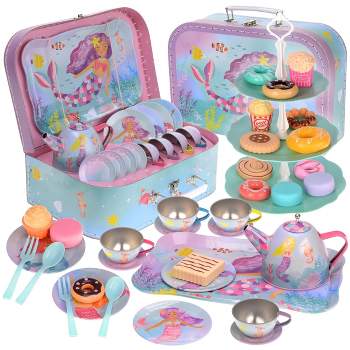 Jewelkeeper 42 Piece Tea Party Set For Little Girls Gift, Pink