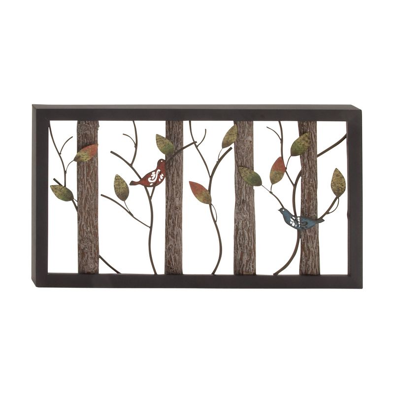 Metal Bird Wall Decor with Real Wood Detailing Black - Olivia & May, 1 of 16