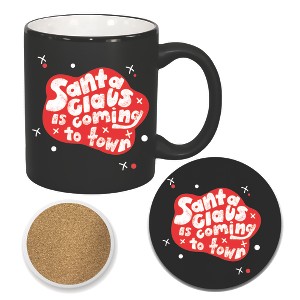Courtside Market Santa Claus Is Coming To Town 11 oz Tuxedo Mug & Coaster Set - 1 of 1