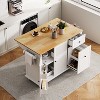 Whisen Kitchen Island Kitchen Cart on Wheels with Internal Storage Rack and 3 Tier Pull Out Cabinet Organizer - 4 of 4