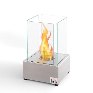 NAYSAYE Tabletop Fireplace 7.75 Inch Stainless Steel Fire Bowl for Home Living Room or Bedroom Decor, Silver, 7.75"*7.75"*13" - 1 of 4