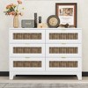 Lycvki Rustic Farmhouse Wooden Dresser with 6 Drawers and Metal Handles - 2 of 4