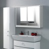Tangkula Mirrored Double Door Bathroom Storage Cabinet Wall Mounted Type Organizer Shelf White - 3 of 4