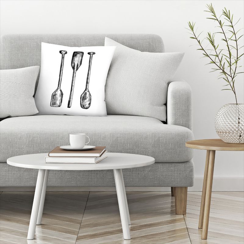 Americanflat Minimalist Farmhouse Oar Paddle Illustration By Jetty Home Throw Pillow, 4 of 6