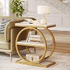 Tribesigns 3-Tier Narrow End Table, Wood Side Table with Metal Frames, Industrial Slim Nightstand and Bedside Table, White, 1PC - 4 of 4