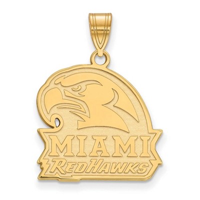 Black Bow Jewelry 10k Yellow Gold Miami Redhawks NCAA Large Pendant
